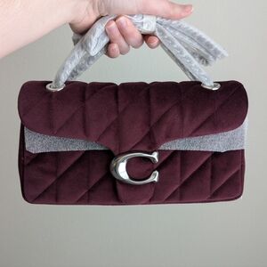 Coach Velvet Quilted Tabby 26 In Merlot